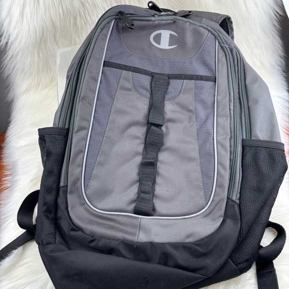 Champion Gray and Black Backpack with Reflective Trim - Picture 1 of 7